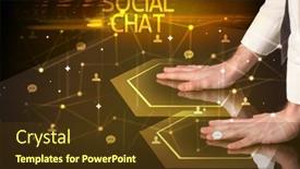  Presentation with navigating - Slides with navigating-social-networking-with-social background and a tawny brown colored foreground