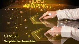  Presentation with navigating - PPT theme enhanced with navigating-social-networking-with-social background and a tawny brown colored foreground