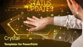  Presentation with social media - PPT layouts featuring navigating-social-networking-with-status background and a tawny brown colored foreground