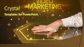  Presentation with navigating - PPT layouts enhanced with navigating-social-networking-with-video background and a tawny brown colored foreground