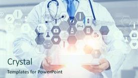  Presentation with navigation - Presentation design consisting of navigation chart - media technologies in use mixed background and a sky blue colored foreground