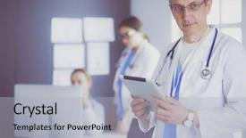  Presentation with medicine - Presentation with navigation chart - medicine doctor working with modern background and a light gray colored foreground