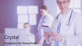  Presentation with navigation - Slide set having navigation chart - medicine doctor working with modern background and a light blue colored foreground