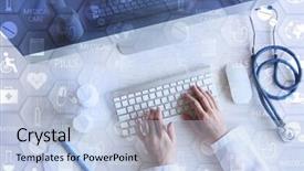  Presentation with computer network - Amazing PPT theme having navigation chart - medicine doctor working with modern backdrop and a light blue colored foreground