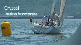  Presentation with stormy sea - Audience pleasing slides consisting of navigation of a yacht backdrop and a ocean colored foreground