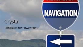  Presentation with navigation - Audience pleasing PPT theme consisting of navigation road sign backdrop and a seafoam green colored foreground