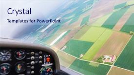  Presentation with plane flying in everest - PPT layouts with navigational instruments of flying plane background and a sky blue colored foreground