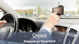  Presentation with navigation - Theme with navigator while driving driving car background and a ocean colored foreground