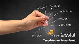  Presentation with plastic bag - Amazing PPT theme having navsea - hand with pills in plastic backdrop and a dark gray colored foreground