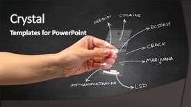  Presentation with plastic bag - PPT layouts featuring navsea - hand with pills in plastic background and a dark gray colored foreground