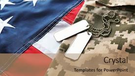  Presentation with navy - Amazing presentation design having silver navy - soldier's tokens on american flag backdrop and a coral colored foreground