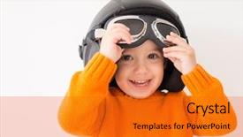  Presentation with navy - Colorful slide deck enhanced with navy aviation - little cute playful baby kid backdrop and a gold colored foreground