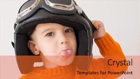  Presentation with cute baby - PPT layouts consisting of navy aviation - little cute playful baby kid background and a  colored foreground