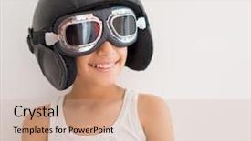  Presentation with airplane pilot - Theme consisting of navy aviation - little cute playful kid background and a coral colored foreground