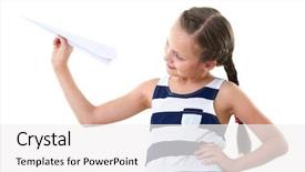  Presentation with paper boat children play - Audience pleasing slide deck consisting of navy aviation - pretty little girl with paper backdrop and a white colored foreground