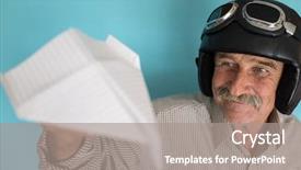  Presentation with paper news print pile newspapers - Cool new presentation with navy aviation - senior funny man backdrop and a gray colored foreground