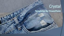  Presentation with dark blue fabric texture dark - Slides featuring navy blue abstract - denim fabric detail of jean background and a ocean colored foreground