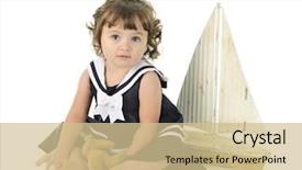  Presentation with navy blue - Presentation theme consisting of navy blue yellow - beautiful barefoot baby looking background and a soft green colored foreground