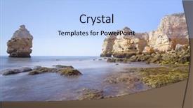  Presentation with beach - Colorful presentation theme enhanced with navy blue yellow - long exposure at beautiful marinha backdrop and a  colored foreground