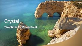  Presentation with long term planning - Presentation theme consisting of navy blue yellow - long exposure at the beach background and a teal colored foreground