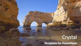  Presentation with algarve - Beautiful theme featuring navy blue yellow - long exposure at the cliffs backdrop and a  colored foreground