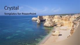  Presentation with water top view of amazon - Colorful slides enhanced with navy blue yellow - top view of marinha beach backdrop and a light blue colored foreground
