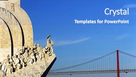  Presentation with cyber dos - Audience pleasing slide deck consisting of navy camo - padrao dos descobrimentos monument backdrop and a cobalt blue colored foreground