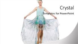  Presentation with blue floral - PPT theme having navy flowers - caucasian model in blue floral background and a  colored foreground