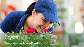  Presentation with nursery newborn child mom nursing - Audience pleasing slide deck consisting of navy flowers - happy female florist smelling flower backdrop and a  colored foreground