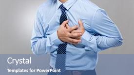  Presentation with heart attack - PPT theme with navy medical - businessman with heart attack background and a  colored foreground