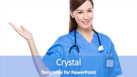  Presentation with navy medical - Theme consisting of navy medical - dcotor woman with open hand background and a teal colored foreground