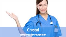  Presentation with medical robot hand and doctor - Amazing PPT layouts having navy medical - doctor with hand show backdrop and a teal colored foreground