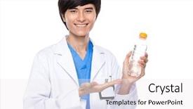  Presentation with plastic beads in water - Colorful PPT theme enhanced with navy medical - doctor with water bottle backdrop and a white colored foreground