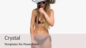  Presentation with healthcare - Presentation consisting of navy medicine - beautiful young woman wearing bikini background and a  colored foreground