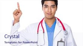  Presentation with show - Slides enhanced with navy medicine - doctor with finger show up background and a sky blue colored foreground