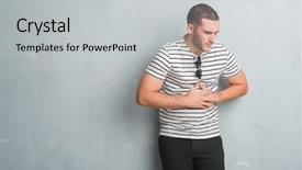  Presentation with young grey maine coon cat - Amazing PPT theme having navy medicine - young caucasian man over grey backdrop and a light gray colored foreground