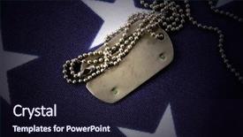  Presentation with navy - Audience pleasing slides consisting of silver navy - dog tag on american flag backdrop and a wine colored foreground
