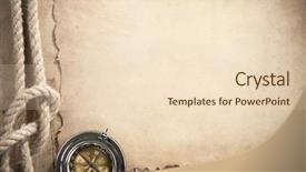  Presentation with vintage compass - Slides with silver navy - ropes and compass on old background and a lemonade colored foreground
