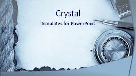  Presentation with vintage compass - Presentation theme having silver navy - ropes and compass on old background and a  colored foreground