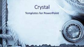  Presentation with vintage compass - Slide deck enhanced with silver navy - ropes and compass on old background and a sky blue colored foreground