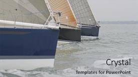  Presentation with sailing - Colorful presentation theme enhanced with navy teamwork - three yachts sailing backdrop and a light gray colored foreground