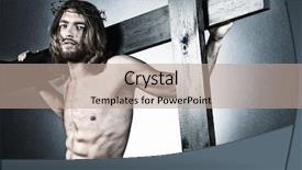  Presentation with jesus cross - Presentation design featuring nazareth carrying the cross background and a coral colored foreground