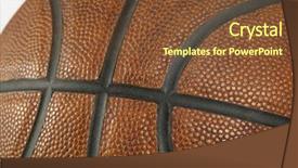  Presentation with nba - Amazing PPT theme having nba - basketball ball backdrop and a tawny brown colored foreground
