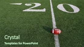  Presentation with football field - Cool new PPT theme with ncaa - american football on the field backdrop and a tawny brown colored foreground
