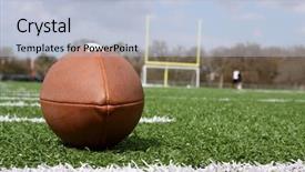  Presentation with football field - Presentation design enhanced with ncaa - football on a field background and a light blue colored foreground