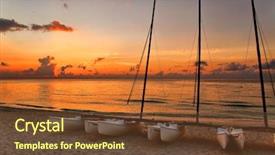  Presentation with sunset at venice beach palm - Slide deck featuring ncuba - catamarans on varadero's beach background and a tawny brown colored foreground