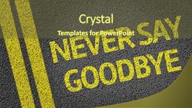  Presentation with goodbye - Cool new PPT theme with ndios - never say goodbye written backdrop and a  colored foreground