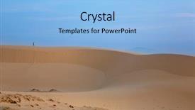  Presentation with beach ball sand dunes - Beautiful presentation theme featuring ne - intrepid traveler on white sand backdrop and a light blue colored foreground