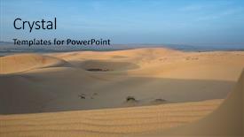  Presentation with sand dunes - Presentation design with ne - intrepid traveler on white sand background and a light blue colored foreground