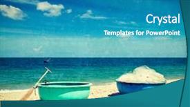  Presentation with overlaid - Presentation theme consisting of ne - vintage retro hipster style travel background and a teal colored foreground